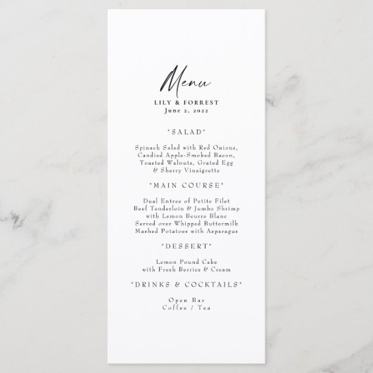 長シンプルいメニュー メニュー (正面)