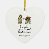 長パーソナライズされた距離友人 セラミックオーナメント (正面)