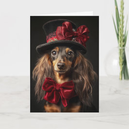 長ビクトリアン髪ダックスフント シーズンカード