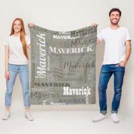 長モダン名繰り返し フリースブランケット