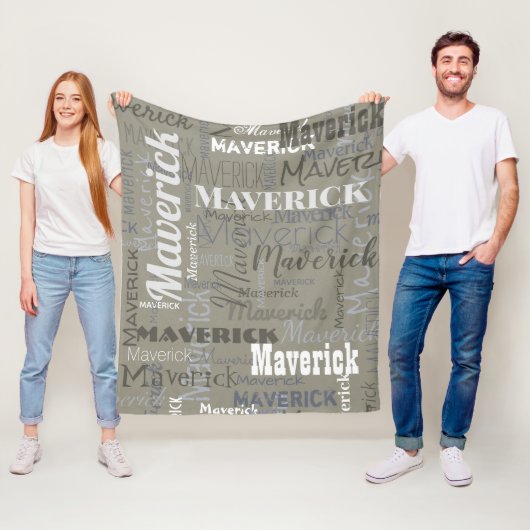 長モダン名繰り返し フリースブランケット (インサイチュ)