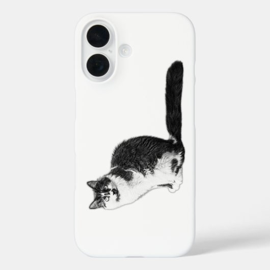 長モダン髪の猫iPhoneケース Case-Mate iPhoneケース (裏面)