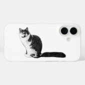 長モダン髪の猫iPhoneケース Case-Mate iPhoneケース (裏面 (横))