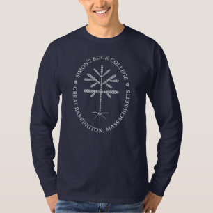 長ユニセックス袖Tシャツ海軍とホワイトソープリング Tシャツ