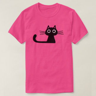 長予測できないヒゲの可愛い黒猫 Tシャツ
