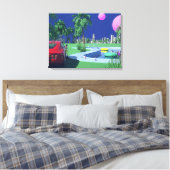 長井博ポップ・アートの美術画都市 キャンバスプリント (インサイチュ (寝室))