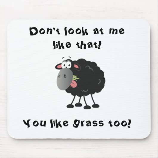 長失ったい羊：草食べの羊 マウスパッド (正面)