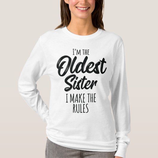 長女 私がルールを作る 面白い兄弟姉妹お揃い Tシャツ (正面)