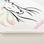 長威厳のあるく流れるマネのあるカラフル馬 シェルパブランケット (3/4)