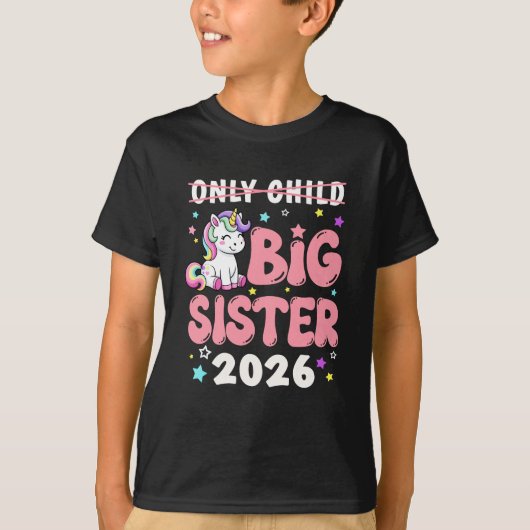 長子マークでお姉さんデビュー 2026 ユニコーン ガール Tシャツ (正面)