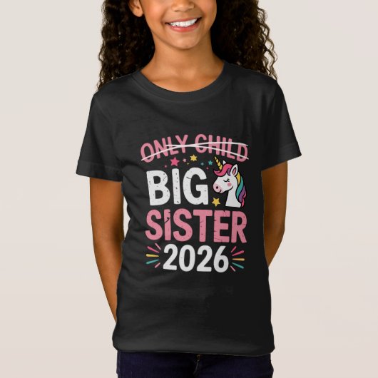 長子取り消し線付き上の姉 2026 妊娠 Tシャツ (正面)