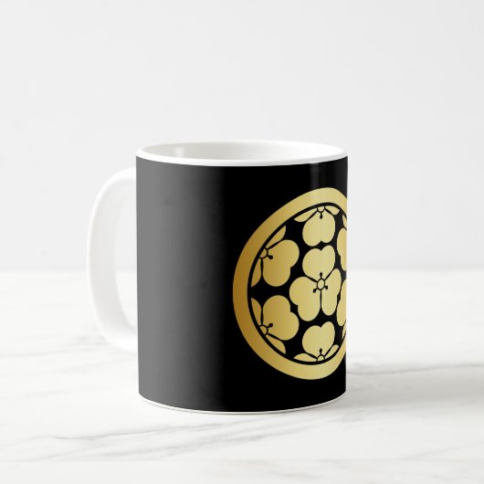 長宗我部元親日本の家紋 コーヒーマグカップ (正面左)