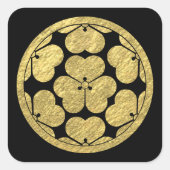 長宗我部門日本の武士氏 スクエアシール (正面)