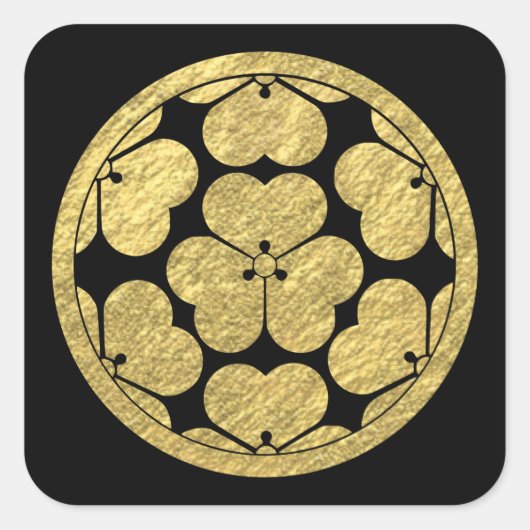 長宗我部門日本の武士氏 スクエアシール (正面)