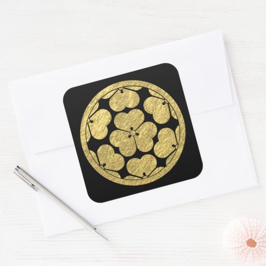 長宗我部門日本の武士氏 スクエアシール (封筒)