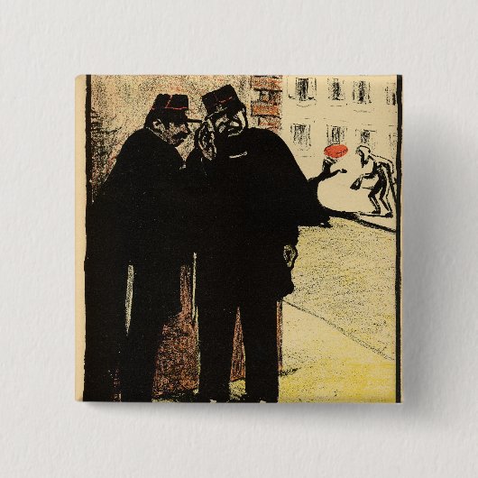 長官の妻からの2人の警官皮 缶バッジ (正面)