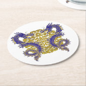長寿およびドラゴンのための中国のな記号 ラウンドペーパーコースター (アングル)