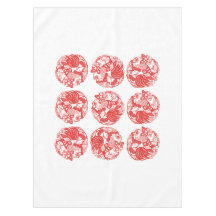 長寿のオンドリ年2017のテーブルのための9羽のオンドリ