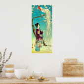 長尾の鶏 尾長鳥 笠松白朗 ポスター (キッチン)