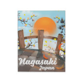 長崎の日本の花のポスター ノートパッド (回転)
