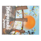 長崎の日本の花のポスター ノートパッド (正面)