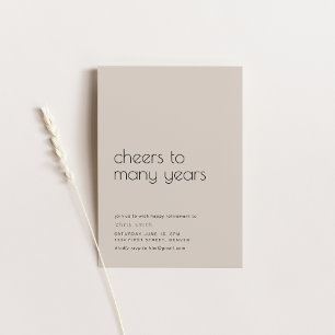 長年への応援シンプル退職パーティー 招待状