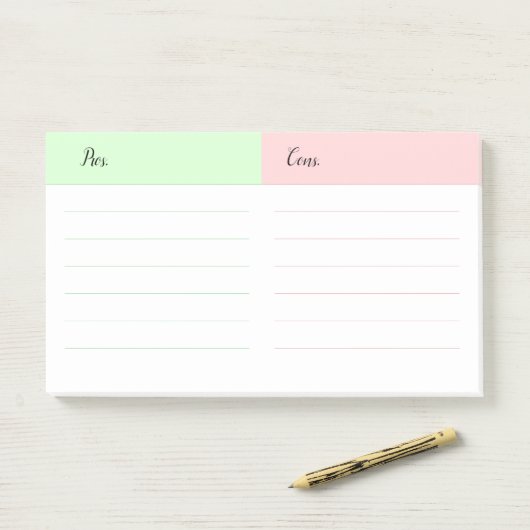 長所と短所の意思決定 ポストイット (デスク)
