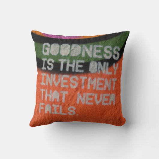 長所は決して失敗しない唯一の投資です クッション (裏面)