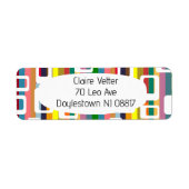 長方形とストライプ ラベル (正面)