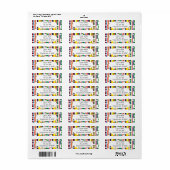 長方形とストライプ ラベル (フルシート)