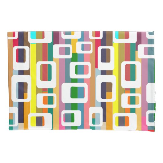 長方形とストライプ 枕カバー (正面)