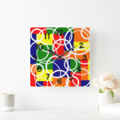 長方形とリングや輪 スクエア壁時計 (ホーム)