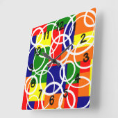 長方形とリングや輪 スクエア壁時計 (傾斜)