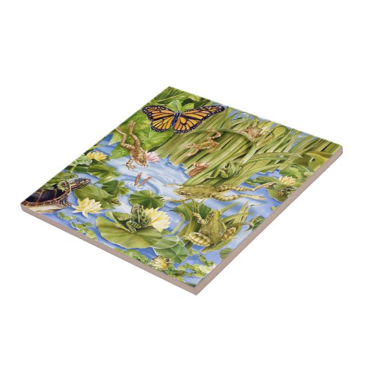 長方形のカエル タイル (側面)