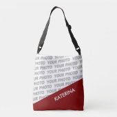 長方形のカラーのみ – 濃い赤+アイディア クロスボディバッグ (裏面)