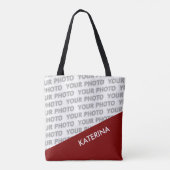 長方形のカラーのみ – 濃い赤+アイディア トートバッグ (裏面)