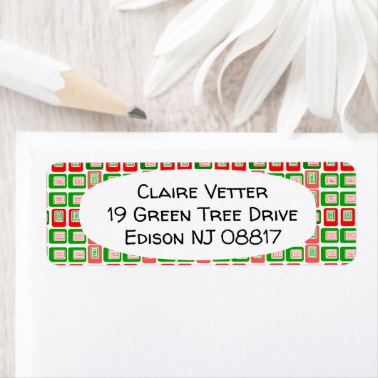 長方形のクリスマス ラベル (インサイチュ)