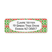 長方形のクリスマス ラベル (正面)