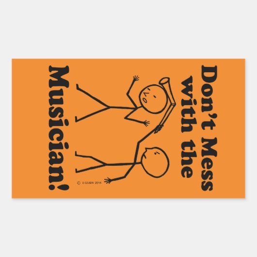 長方形のステッカーでミュージシャンを台無しにしない 長方形シール (正面)