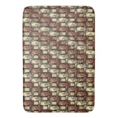 長方形のピースを刻み、斑点のある、茶色の黄金色 バスマット (正面縦)