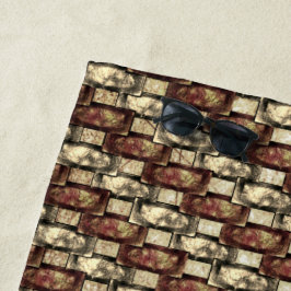 長方形のピースを刻み、斑点のある、茶色の黄金色 ビーチタオル