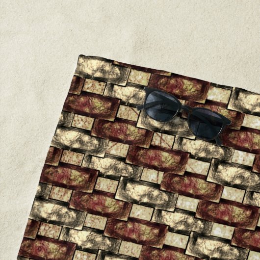 長方形のピースを刻み、斑点のある、茶色の黄金色 ビーチタオル (インサイチュ)