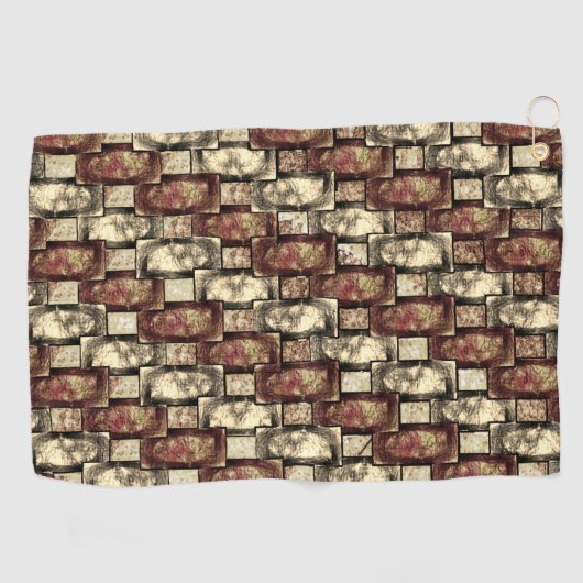 長方形のピースを刻み、斑点のある、黄金色の茶色 ゴルフタオル (横)