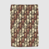 長方形のピースを刻み、斑点のある、黄金色の茶色 ゴルフタオル (正面)