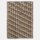 長方形のピースを刻み、斑点のある、黄金色の茶色 スローブランケット (正面縦)