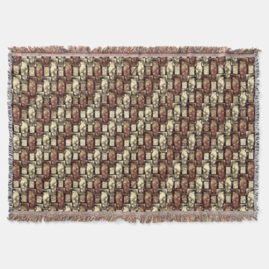 長方形のピースを刻み、斑点のある、黄金色の茶色 スローブランケット (正面)