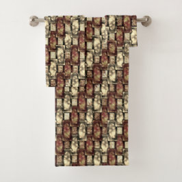 長方形のピースを刻み、斑点のある、黄金色の茶色 バスタオルセット