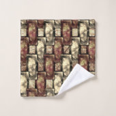 長方形のピースを刻み、斑点のある、黄金色の茶色 バスタオルセット (ウォッシュタオル)