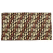 長方形のピースを刻み、斑点のある、黄金色の茶色 枕カバー (正面右)