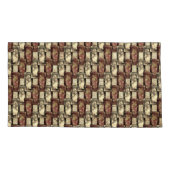 長方形のピースを刻み、斑点のある、黄金色の茶色 枕カバー (裏面-左)